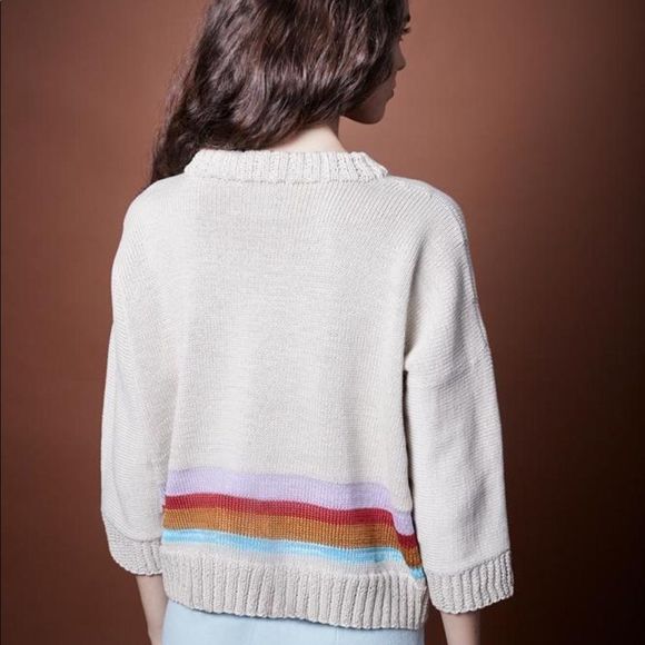 Smythe Ivory Sweater with Vibrant Stripes - Picture 2 of 14